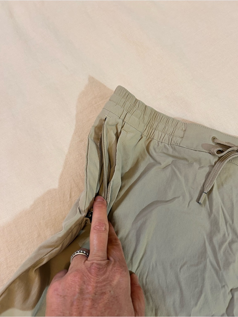 Light tan Drawstring Mini Skort - Picture 4 of 8